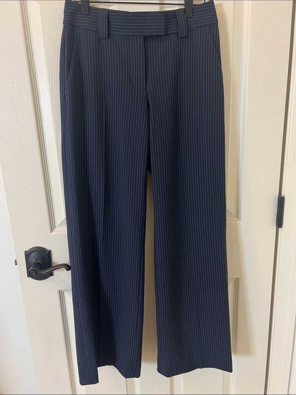 Wilfred Aritzia Seville Pants (re)ssential Light Navy Pinstripe Wide Trousers